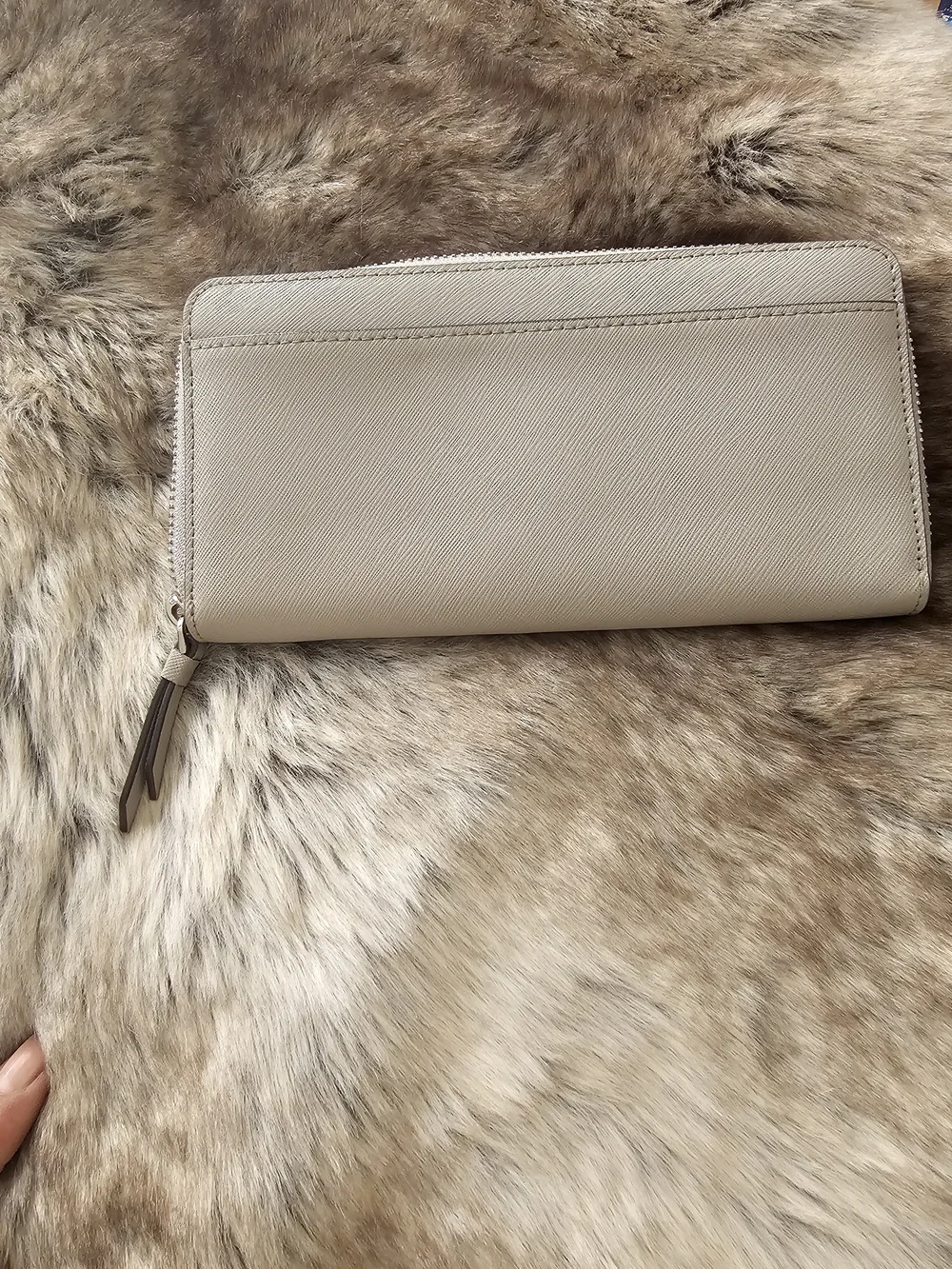 kate spade Beige Zip Around Saffiano Wallet